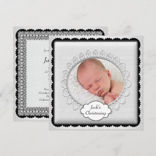 Black White Boys foto doop Kaart (Voorkant / Achterkant)