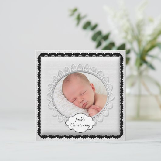 Black White Boys foto doop Kaart (Staand voorkant)