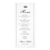 Black white branch Old Money wedding menu card (Voorkant)