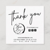 Black White Branding Thank You Vierkante Visitekaartje (Voorkant)