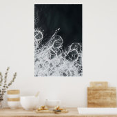 Black & White Break - Abstract Surf Serenity Poster (Keuken)