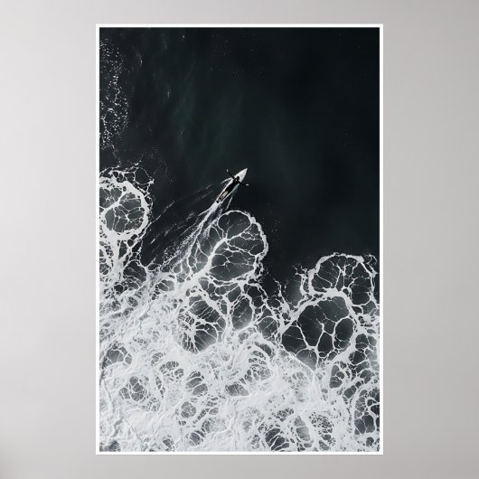 Black & White Break - Abstract Surf Serenity Poster (Voorkant)