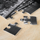 Black White Brooklyn Bridge New York avond Legpuzzel (Zijkant)