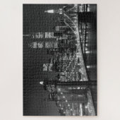 Black White Brooklyn Bridge New York avond Legpuzzel (Verticaal)