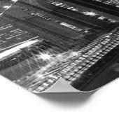 Black White Brooklyn Bridge New York avond Poster (Hoek)