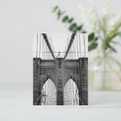Black White Brooklyn Bridge New York Briefkaart (Staand voorkant)
