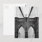 Black White Brooklyn Bridge New York Briefkaart (Voorkant / Achterkant)