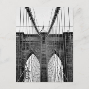 Black White Brooklyn Bridge New York Briefkaart