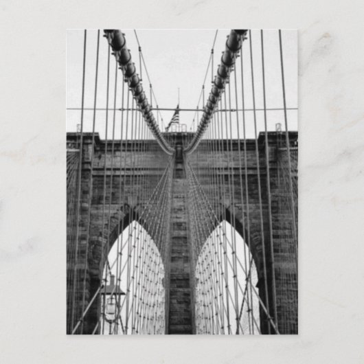 Black White Brooklyn Bridge New York Briefkaart (Voorkant)