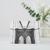 Black White Brooklyn Bridge New York Briefkaart (Staand voorkant)