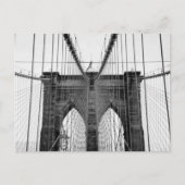 Black White Brooklyn Bridge New York Briefkaart (Voorkant)