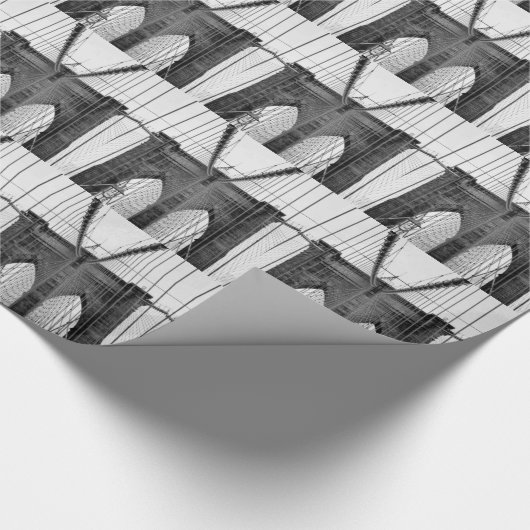 Black White Brooklyn Bridge New York Cadeaupapier (Hoek)