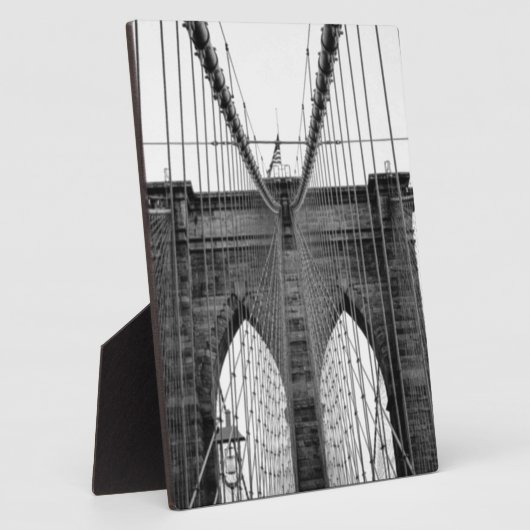 Black White Brooklyn Bridge New York Fotoplaat (Zijkant)