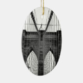 Black White Brooklyn Bridge New York Keramisch Ornament (Rechts)