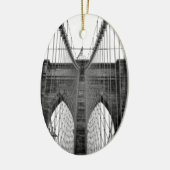 Black White Brooklyn Bridge New York Keramisch Ornament (Links)