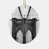Black White Brooklyn Bridge New York Keramisch Ornament (Rechts)