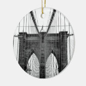 Black White Brooklyn Bridge New York Keramisch Ornament (Links)