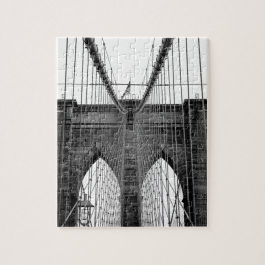 Black White Brooklyn Bridge New York Legpuzzel (Verticaal)