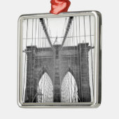 Black White Brooklyn Bridge New York Metalen Ornament (Links)