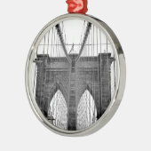 Black White Brooklyn Bridge New York Metalen Ornament (Links)