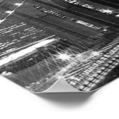 Black White Brooklyn Bridge New York Night Poster (Hoek)