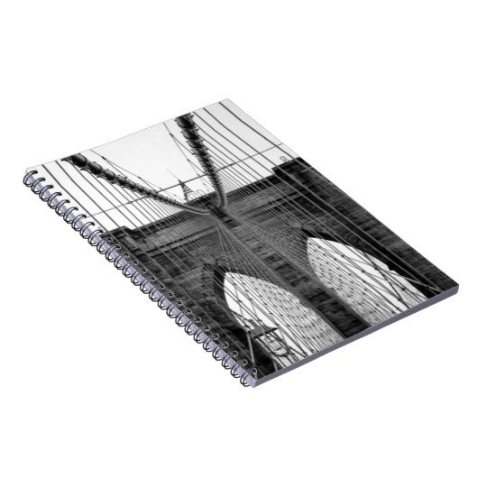 Black White Brooklyn Bridge New York Notitieboek (Rechterzijde)