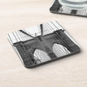 Black White Brooklyn Bridge New York Onderzetter (Linkerzijde)