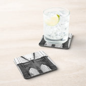 Black White Brooklyn Bridge New York Onderzetter (Rechterzijde)