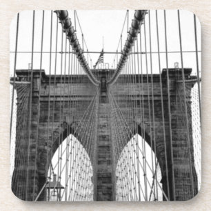 Black White Brooklyn Bridge New York Onderzetter