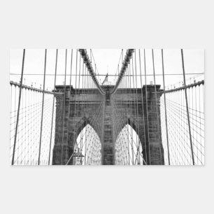 Black White Brooklyn Bridge New York Rechthoekige Sticker