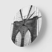 Black White Brooklyn Bridge New York Ronde Klok (Hoek)