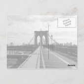 Black White Brooklyn Bridge - NY New York nr 1 Briefkaart (Achterkant)