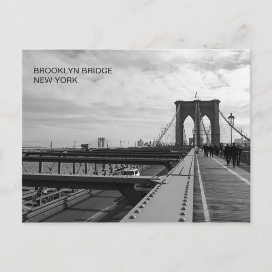 Black White Brooklyn Bridge - NY New York nr 1 Briefkaart (Voorkant)