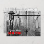 Black White Brooklyn Bridge - NY New York nr 2 Briefkaart (Voorkant / Achterkant)