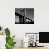 Black White Brooklyn Bridge, Poster van New York (Thuiskantoor)