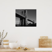Black White Brooklyn Bridge, Poster van New York (Keuken)