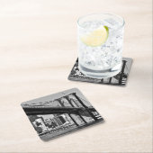 Black & White Brooklyn Bridge, Verenigde Staten Kartonnen Onderzetters (Insitu)