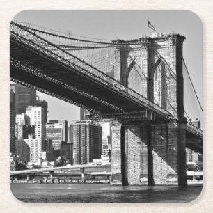 Black & White Brooklyn Bridge, Verenigde Staten Kartonnen Onderzetters