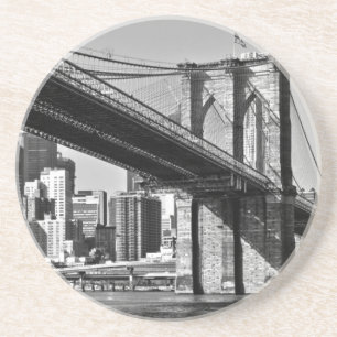 Black & White Brooklyn Bridge, Verenigde Staten Zandsteen Onderzetter