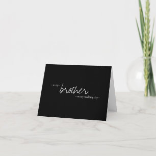 Black White Brother Wedding Minimal Simple Kaart