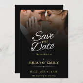 Black White Brown Modern bespaart de datum Save The Date (Voorkant / Achterkant)