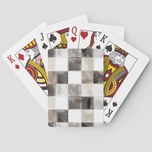 Black White Brown Squares Pokerkaarten (Achterkant)