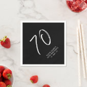 Black & White | Brush Script 70ste verjaardagsfees Servet (Insitu)
