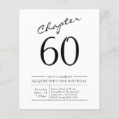 Black White Budget 60th Birthday Invitation Flyer (Voorkant)