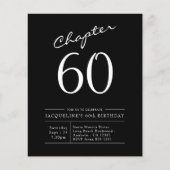 Black White Budget 60th Birthday Invitation Flyer (Voorkant)