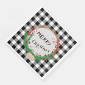 Black White Buffalo Check Corporate Holiday Party Servet (Hoek)