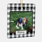 Black White Buffalo Check Pet Memorial Ornament (Rechts)