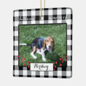 Black White Buffalo Check Pet Memorial Ornament (Links)