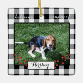 Black White Buffalo Check Pet Memorial Ornament (Voorkant)