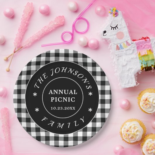  Black White Buffalo controleert Picnic Paper Bord (Feest)